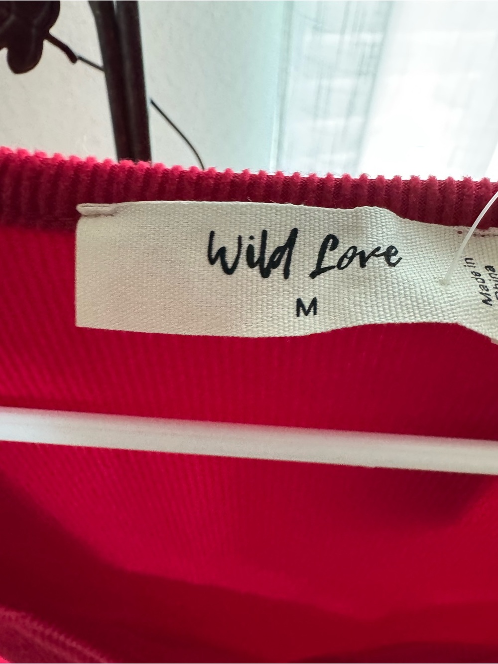 Red Ruched Rib Long-Sleeve Top - Wild Love - Picture 3 of 7